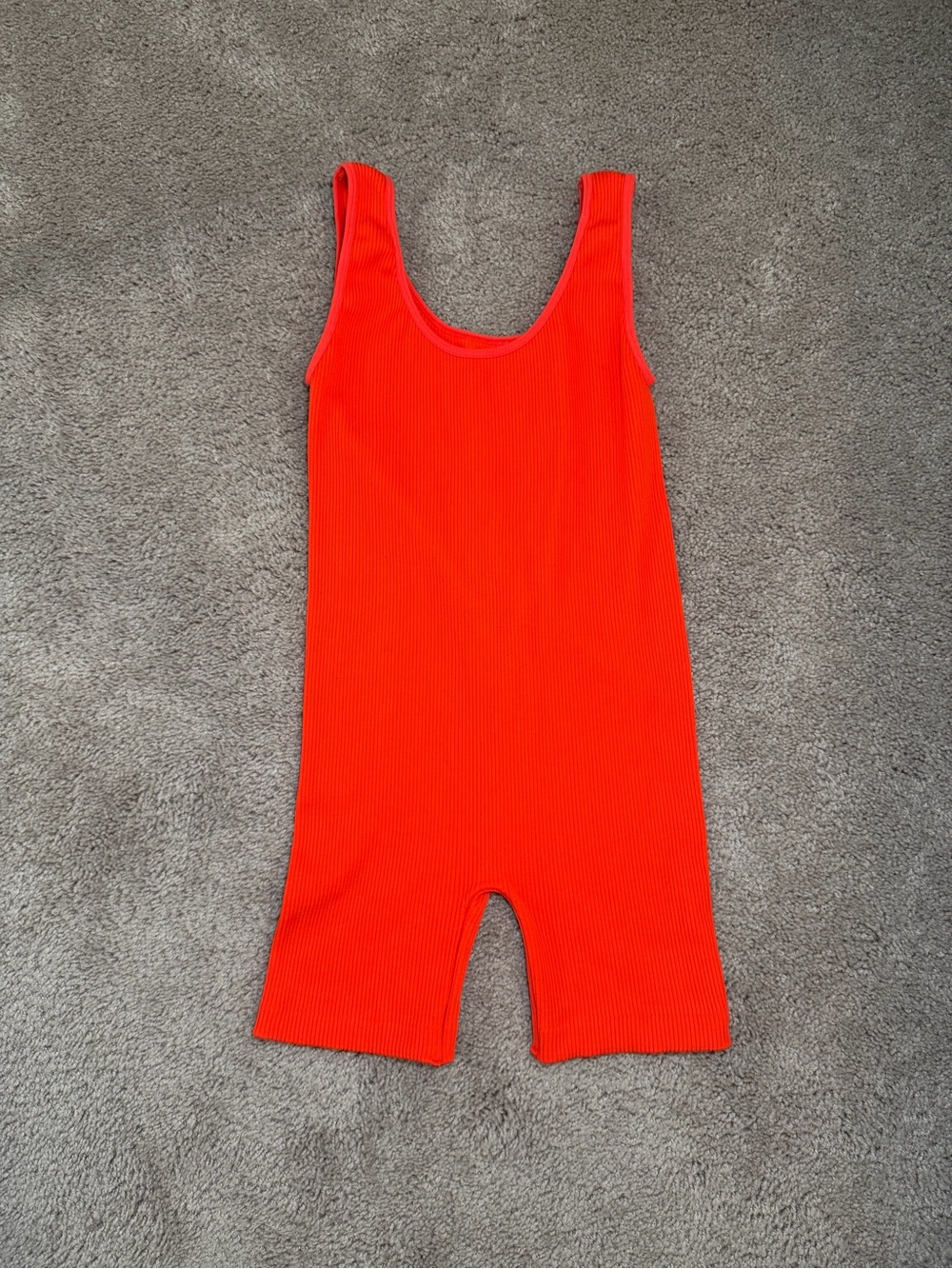 Ribbed Orange Bodysuit Shorts Women’s Size Medium
